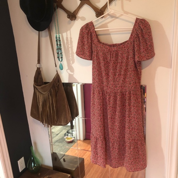 Pink Monteau Floral Midi Dress - Picture 2 of 8